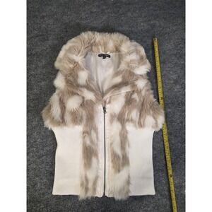 Womens Faux Fur Vest White | Large